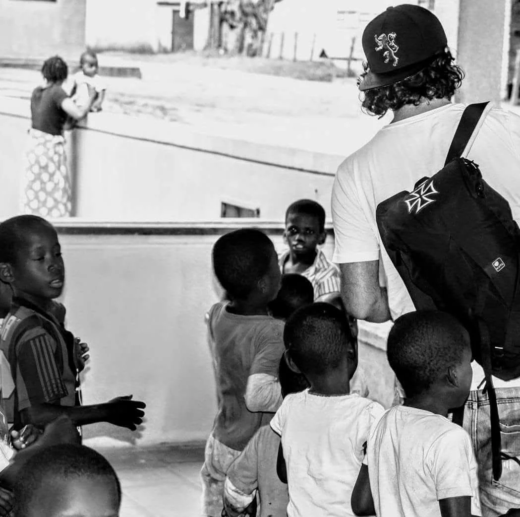 Eliahi with children in the Congo